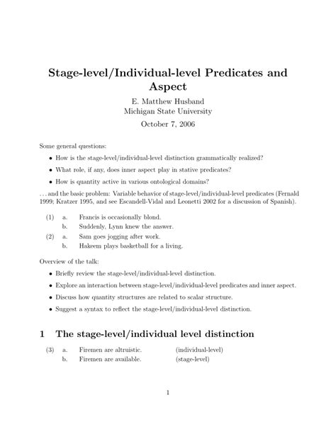 lv stage|stage level predicate.